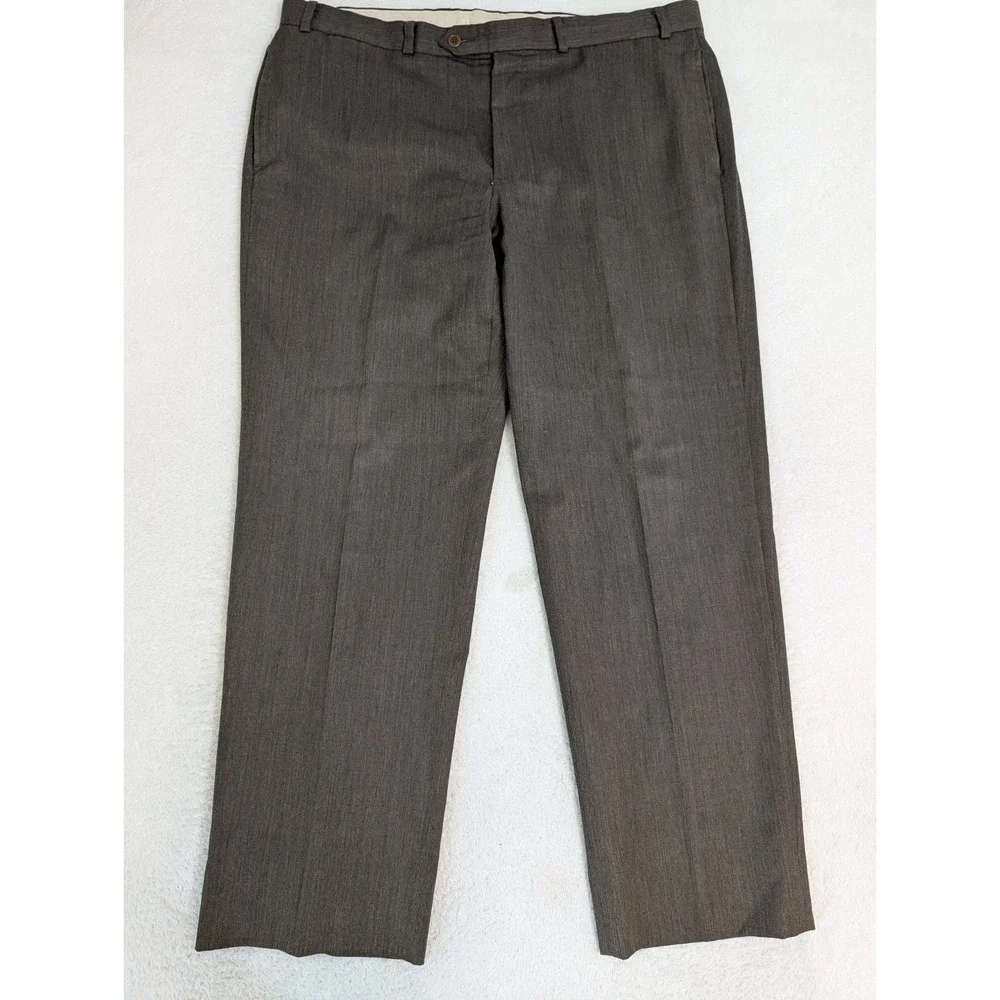 Brooks Brothers Pants Men 40x30 Madison Fit Wool Dress Green Flat Front Trousers